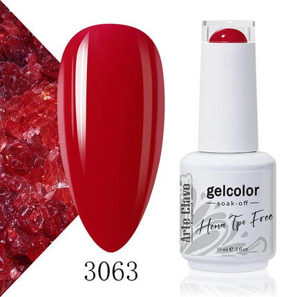 Arte Clavo Red Color Series Nail Polish UV Soak Off Varnish 15ml Manicure Nail Art Long-lasting Hema Tpo Free Gel Nail Polish