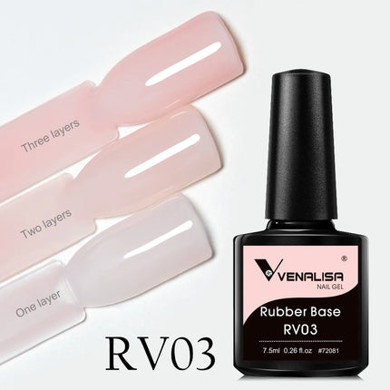 7.5ml Venalisa HEMA Free TPO Free Rubber Base Jelly Pink Soak Off UV LED Gel Polish Semi Permanent Nail Manicure Varnish