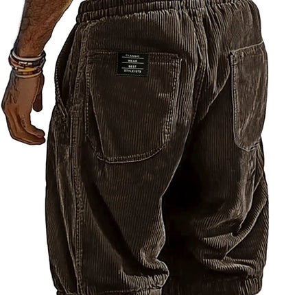 2026 New Men's Retro Corduroy Casual Shorts Men Fashion Solid Sweatpants Harajuku Corduroy Short Pants New Men Clothing Roupas