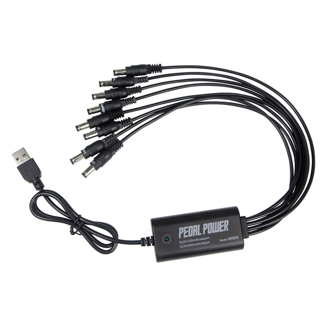 Guitar Pedal Power Supply Portable Pedal Power Supply with 8 Isolated DC Outputs for  9V Effect Pedal Board with USB Input