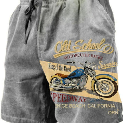 Men's Beach Pants Heavy Shaped Motorcycle 3D Printed Shorts Men Summer Breathable Shorts Fitness Street Shorts Men's Ropa Hombre