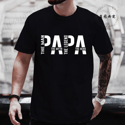 Papa The Man The Myth The Legend Funny T-shirt for Men Clothing Dad T Shirt Short Sleeve Tee Shirt Men T-Shirts Clothes Tops