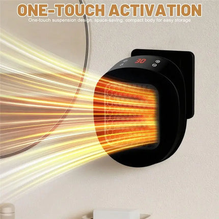 YCOC-Socket Fan Heater Heater With Thermostat And 12H Timer, Remote Control, For Rooms Up To 10 M2/25 M3 Eu Plug