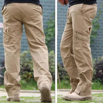 2025 Men's Cargo Pant Cotton Pants Khaki Men Military Camo Green Gray Work Many Pocket Cotton Camouflage Black Tactical Trousers