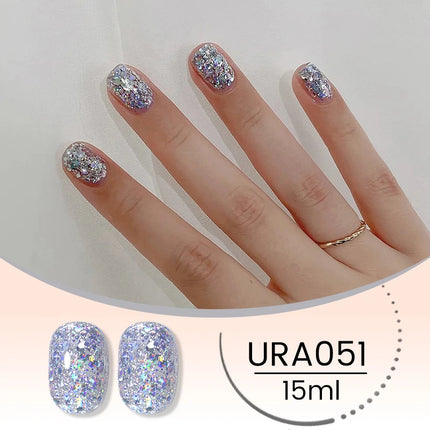 UR SUGAR 15ml Champagne Gold Sliver Reflective Glitter Gel Nail Polish Varnish Semi Permanent Soak Off UV Gel For Manicure Art
