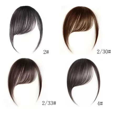 Synthetic  Slanted Bangs Short Brown Black Fake Hair Fringe Extension Clip in Hairpieces Accessories for Women Girl