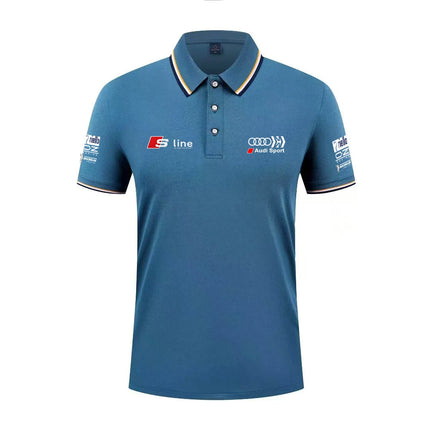 2026 Summer Trend Audi Printed Custom Car Modified Polo Shirt Men's Cotton Sleeveless T-Shirt Carro Personalizado Camisa Polo Ma