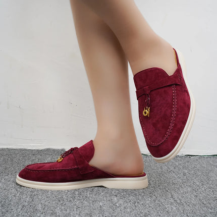 2024New women's anti slip casual loafers, fashionable cashmere flat shoes, spring and autumn men's sports driving casual shoes