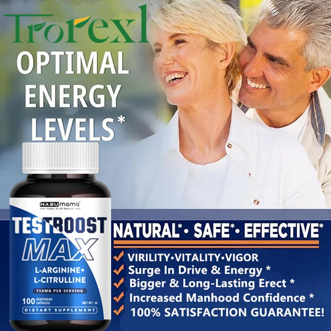 L-Arginine Capsules with L-Citrulline- 100 Count - Vegan, Non-GMO Capsules for VIRILITY·VITALITY·VIGOR, Endurance and Erect