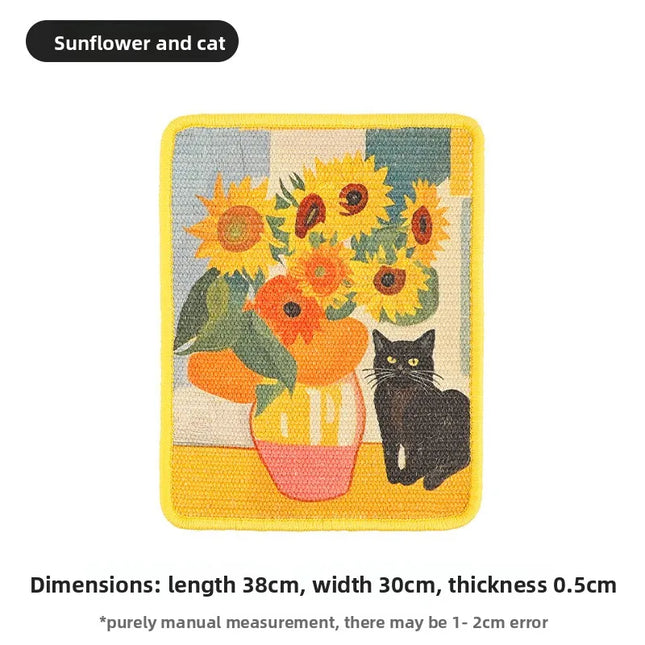 Durable Wall-Mounted Cat Scratching Post with Stitched Edges, Soft Fabric for Indoor Clawing, Space-Saving Design