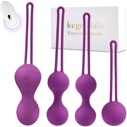 3/4pcs Kegel Vagina Balls Vibrator Wireless Remote Silicone Dumbbell Shrink Exercise Vibrating Eggs Sex Toys For Women Massager