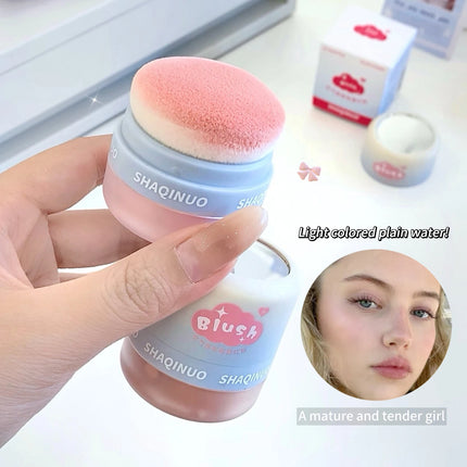 SHAQINUO 3 Color Airy Boom Blush Powder Lazy Air Blush Expanding Mushroom Head Blush Powder Even Skin Tone Blush