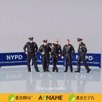 Kicarmod 1/64 NYPD New York Police Series Resin Miniature Scene Figure Model for 1/64 Diecast Car Diorama Collection Gift