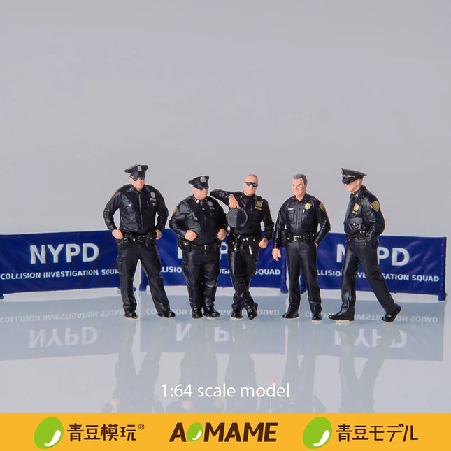 Kicarmod 1/64 NYPD New York Police Series Resin Miniature Scene Figure Model for 1/64 Diecast Car Diorama Collection Gift