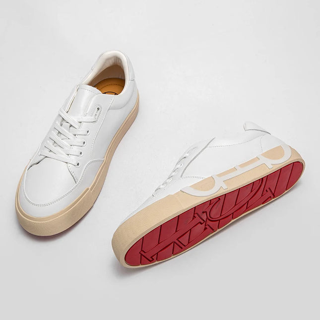 Men's Sneakers Casual Pu Leather Breathable Walking Flat Shoes for Men 2025New Male Tennis Sneaker Soft White  Shoes