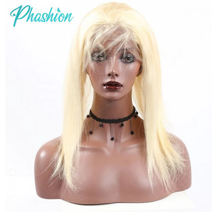 Phashion 360 Blonde Lace Frontal Only 613 Straight Body Wave Pre Plucked Swiss HD Transparent Full Front 100% Human Hair On Sale