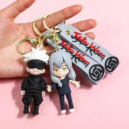 2026 New Fashion Anime Jujutsu Kaisen Gojo Satoru Doll Plush Keychain Backpack Charm Cute Figure Toy Gift For Boys Girls Cosplay