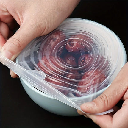6PCS/SET  Silicone elastic cover, reusable and durable food storage bowl cover, dishwasher and refrigerator safe storage