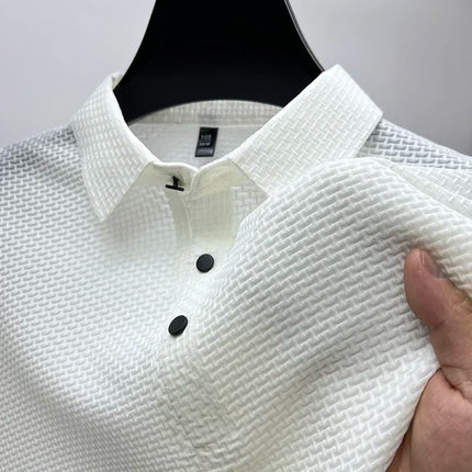Brand Clothes Summer New Men's Short Sleeve T-shirt Ice Silk Cool and Breathable POLO Shirt Business Casual Sweat-absorbing Top
