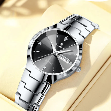 BANGWEI Luxury Business Men's Wristwatch Stainless Steel Waterproof Luminous Man Watch Date Week Fashion Quartz Watches For Men