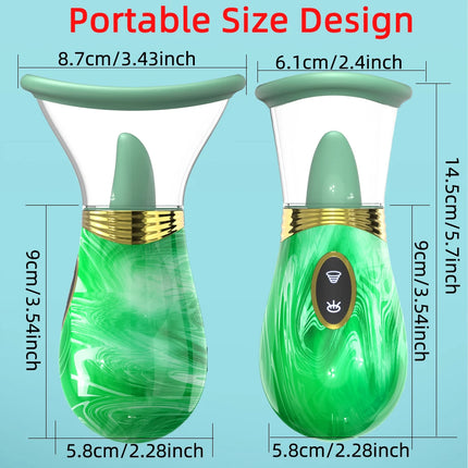 Sucking Licking Vibrator 2 in 1 Tongue Licking Clitoris Nipples Sucker Massager for Women Vacuum Stimulator Sex Toys Adult Goods