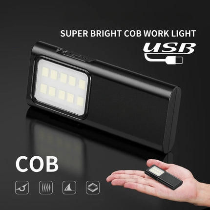 Mini Handheld EDC Flashlight Powerful USB Rechargeable Pocket Torch Portable Pen Clip Work Light Outdoor Emergency Camping Lamp
