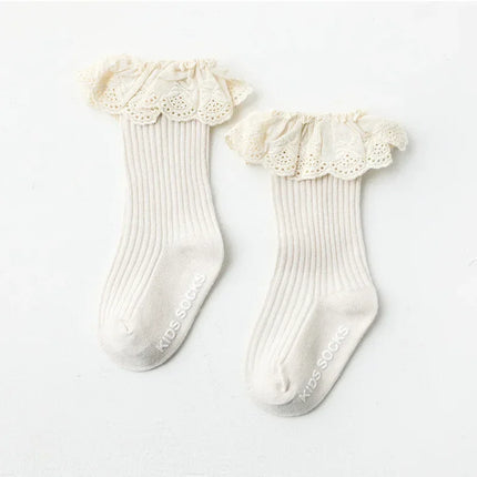 Baby Socks Girl Newborn Infantil Kid Knee High Lace Socks Toddler Babygirl Anti Slip Cotton Winter Infant Long Sock For 0-3 Year