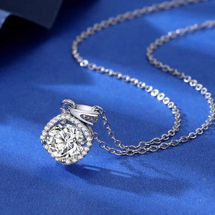 Classic 4 Prong Moissanite Pendant for Couple Men Women Wedding Jewelry Necklace D Color Lab Diamond Luxury Fine Jewelry