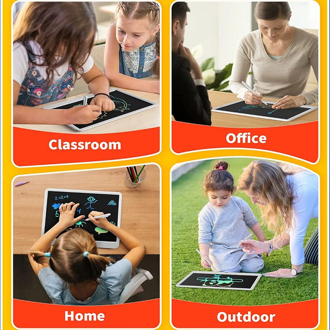 16 Inch/13 Inch LCD Drawing Tablet Writing Board Doodle Chalkboard Message Board Educational Gift for 3-12 Years Kids Travel Toy