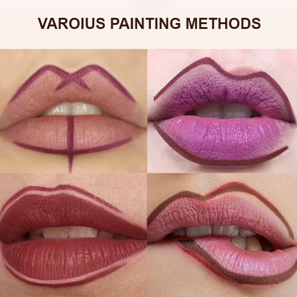 Nude Brown Lipliner Pen Wooden Matte Lip Liner Waterproof Lipstick Pencil Easy To Wear Non-stick Cup Lip Contouring Pen Cosmetic