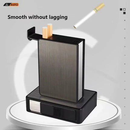 TikTok Viral 20-Slot Pop-Up Cigarette Case | integrated Slim Holder l Shockproof Metal with Custom Engraving Gift for Men