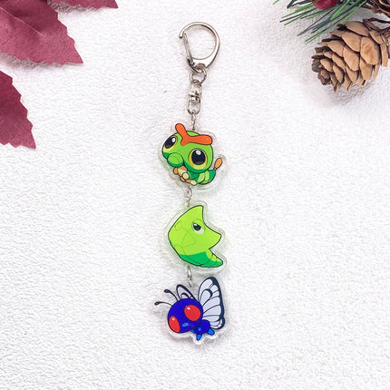 Pokémon Pikachu Bulbasaur Gengar Squirtle Car Keychain Accessories Acrylic Charms Pendant For Bag Key Holder Backpack Decoration