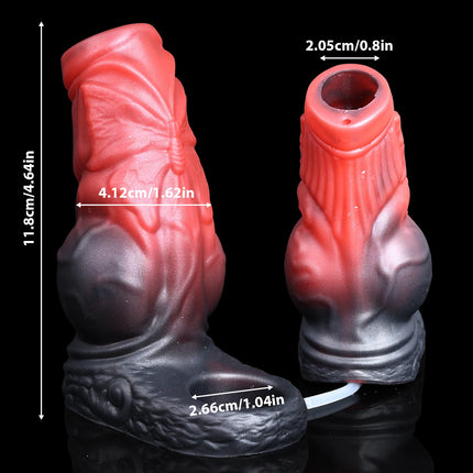 Realistic Squirting Penis Sleeve with Soft Cock Ring Reusable Dildo Enlargement Comdom Ejaculation Water Spray Sex Toys for Men