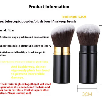 1pcs makeup tools  Powder/Blush Brushes Retractable Single Soft Loose Powder Blush Brush Portable Beauty Cosmetic Tool
