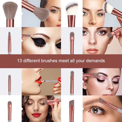 13Pcs Makeup Brushes Set Soft Fluffy Eye Shadow Highlighter Concealers Brush Blush Loose Powder Brush Blending Women Beauty Tool