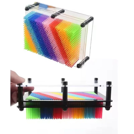 3D Clone Pin Compression Art Clone Hand Model Children's Toy Screen Insertion Pin Board Sculpture Painting Carving Illustration