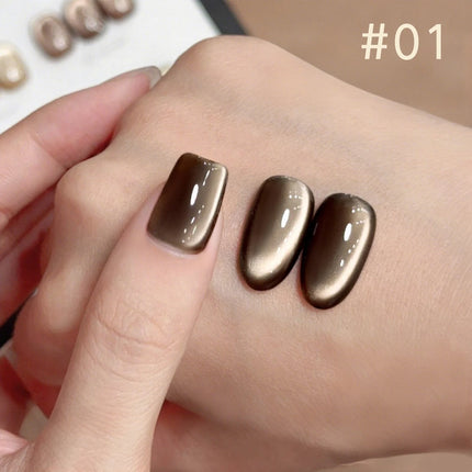 10ML 1-10PCS Winter New Style Hot Selling Black Nails Brown Nails Glass Bead Magnet Cat Eye Nail Polish Nail Set Nail Supplies