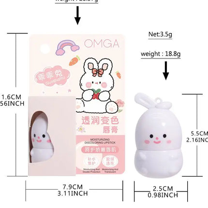 Goody Bunny Color-Changing Lip Balm Moisturizing Repairing Waterproof Lipstick Anti-Dry Cracking Temperature Change Color Lipstick