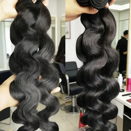 20 30 32 Inch Body Wave Double Weft Human Hair Bundles Remy Hair Extensions Unprocessed Brazilian Hair 1 3 4 Weave Natural Color