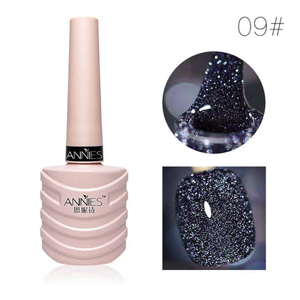 Glitter Reflective Gel Nail Polish 12 Color Red Pink UV Gel Varnish Sparkling Sequins Soak Off Nail Gel Nail Polish for Manicure