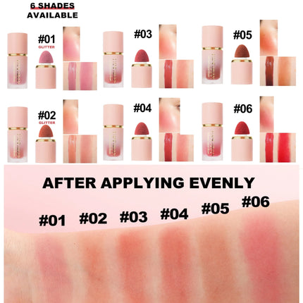 HANDAIYAN Velvet Liquid Blush Long Lasting Matte Makeup With Sponge Brush Tip Easy To Blend Natural Rouge For Cheeks