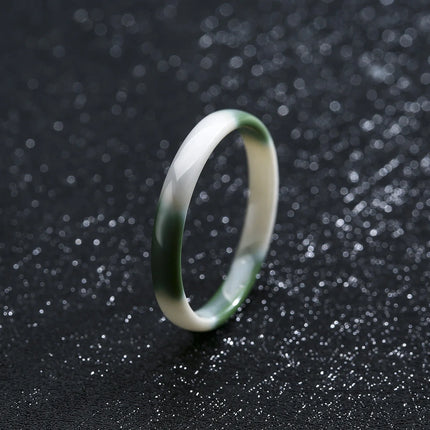 3mm Thin Stackable Ceramic Ring Women Minimalist Plain Wedding Band Black White Pink Green Promise Pinky Ring Hypoallergenic