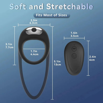 Penis Ring Vibrator Wireless Remote Control Clitoris Stimulation Delay Ejaculation Enlargement Erection For Men- VIBRATEUR