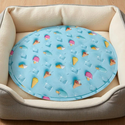 Cooling Pet Blanket Non-Slip Faux Silk Ice Pad Wear-Resistant Scratch-Proof Floor Protector Washable Summer Mat for Puppy Kitten