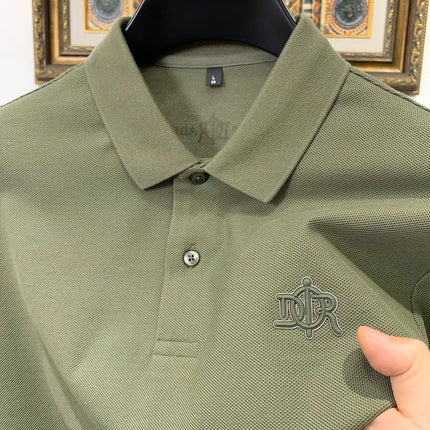 100% pure cotton high-end fashionable short sleeve summer new high-quality men's business casual polo shirt luxury brand T-shirt