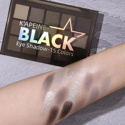 15 Colors Smokey Eye Shadow Palette Dark Grey Shimmer Matte Eye Shadow Punk Glitter Eyes Makeup For Women Daily Party