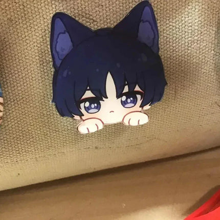 Game Impact Fontaine Neuvillette Wriothesley Rabbit Ears Small Hands Acrylic Badge Backpack Button Brooch Accessories Gifts