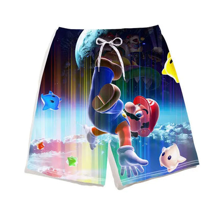 Summer Mario Shorts, Men's Beach Pants, Casual Pants, Luigi Kuba Thin Style with Everything Around The Summer Style