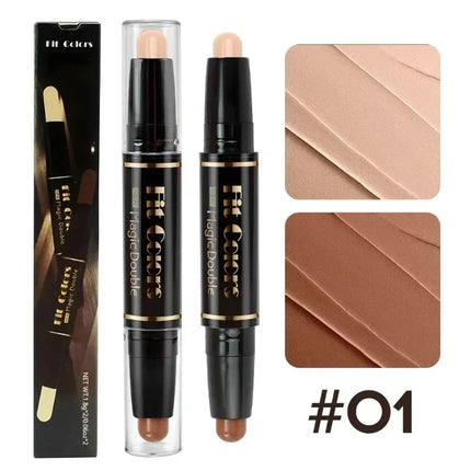 2 in 1 Dual Head Highlighting&Bronzer Stick Face Brightening Shaping Concealer Pencil Corrector Nose Shadow Contouring Cosmetics