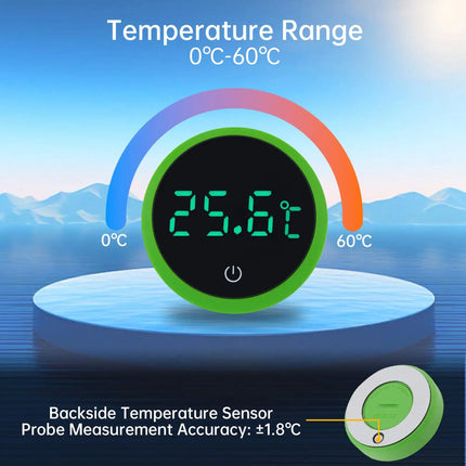 Cordless White / Green / Black Degree Celsius Digital Thermometer, LED Display Fish Tank Thermometers